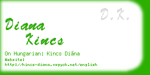diana kincs business card